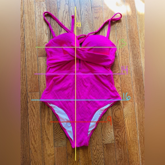 Women’s Cupshe Hot Pink Obe Piece Swim Suit Size M - Picture 6 of 6